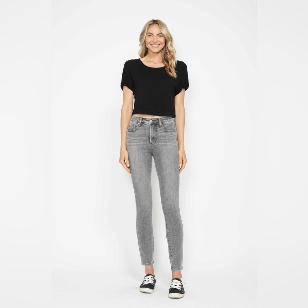 Judy Blue Gray Denim Mid Rise Tummy Control